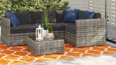 Wayfair Way Day sale with a corner sofa set in an outdoor living area 