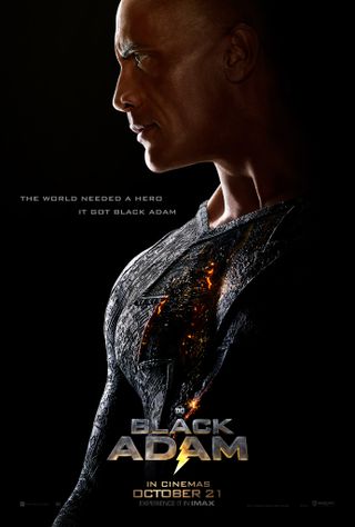 Black adam movie poster featuring dwayne the rock johnson