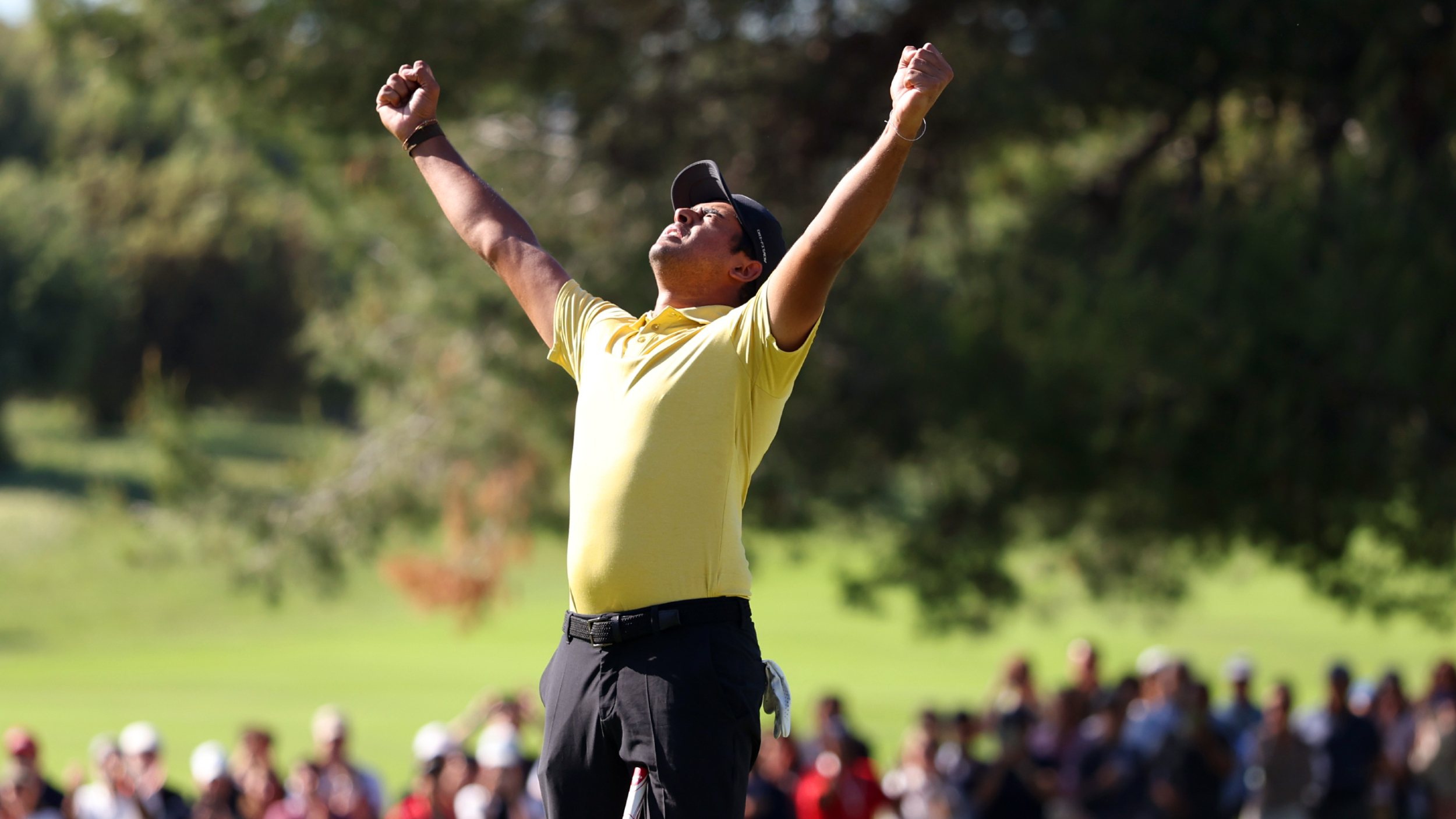Yurav Premlall celebrates winning the Estrella Damm Catalunya Championship