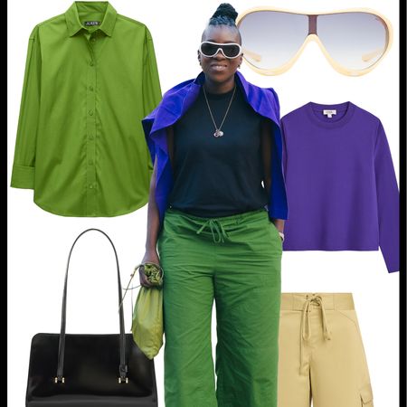 collage of Nikki Ogunnaike's outfits at New York Fashion Week for Self Checkout