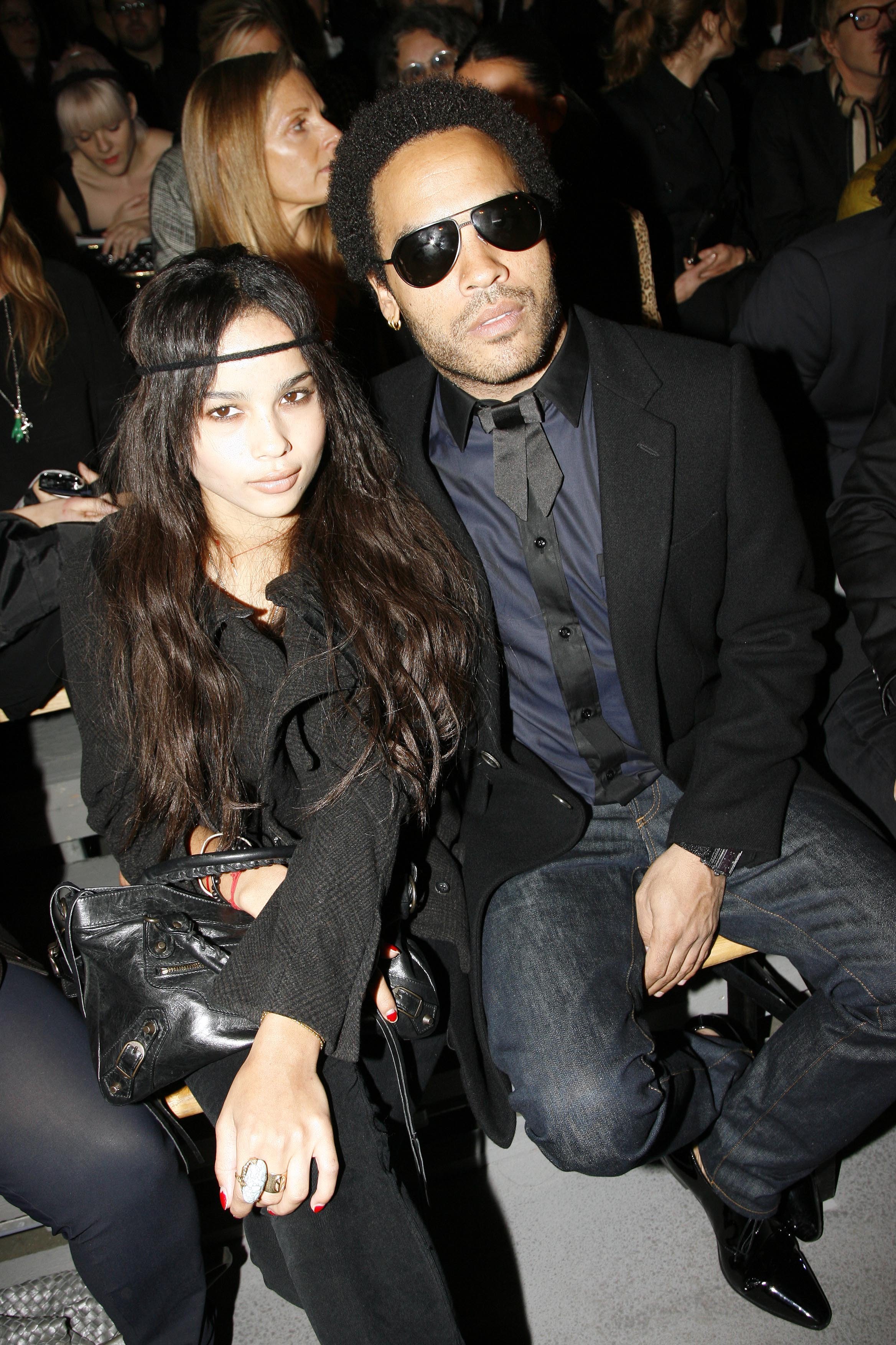 Zoe Kravitz and Lenny Kravitz attend the John Galliano Fashion Show, as part of Paris Fashion Week Spring/Summer 2007, 2006