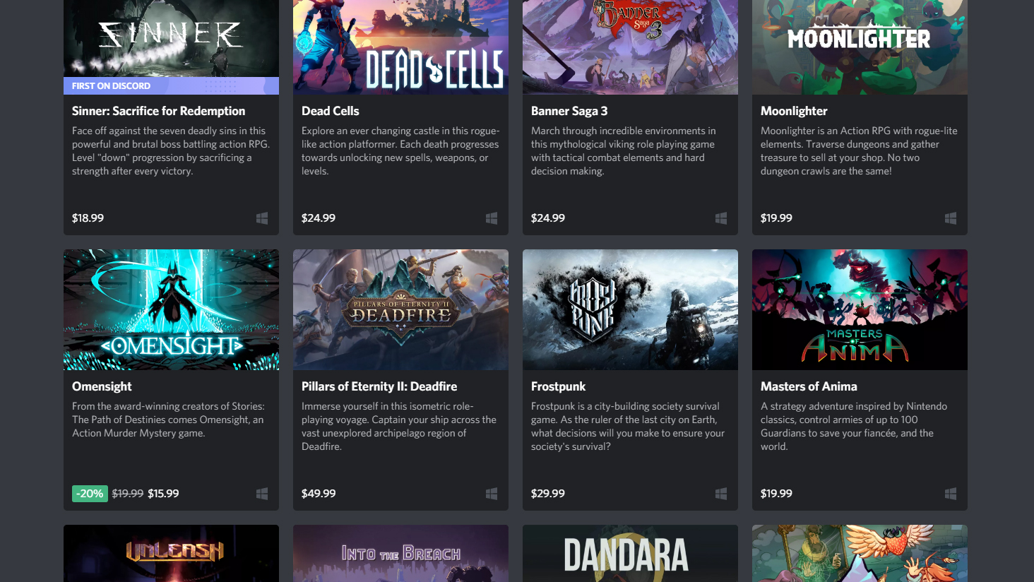 The Discord game store is now open