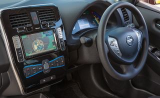 Nissan Leaf interior dashboard view
