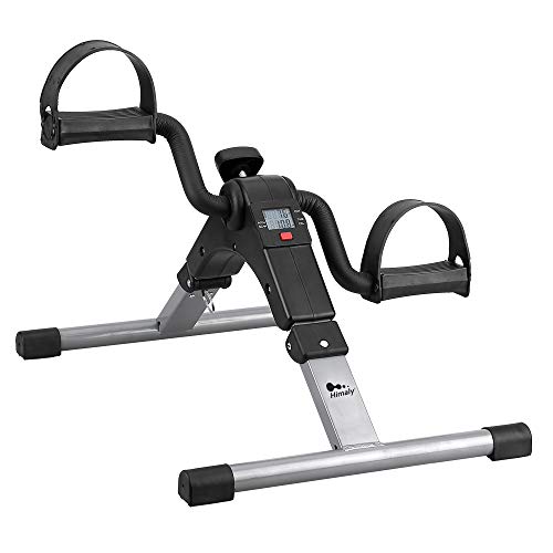 Folding Mini Pedal Exercise Bike Portable Home Workout Office Exerciser Bike Gym Equipment Fitness Leg Foot Arm Under Desk Sitting Down Stepper Training Adjustable Resistance for Women and Men