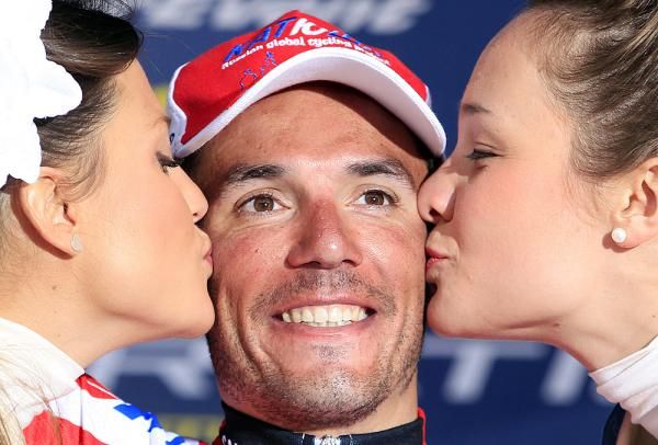Joaquim Rodriguez (Katusha) on the podium in Tirreno-Adriatico