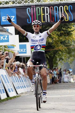 Zdenek Stybar (Quick Step) celebrates his victory.