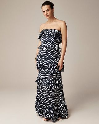 Collection Tiered Ruffle Dress in Dot Chiffon