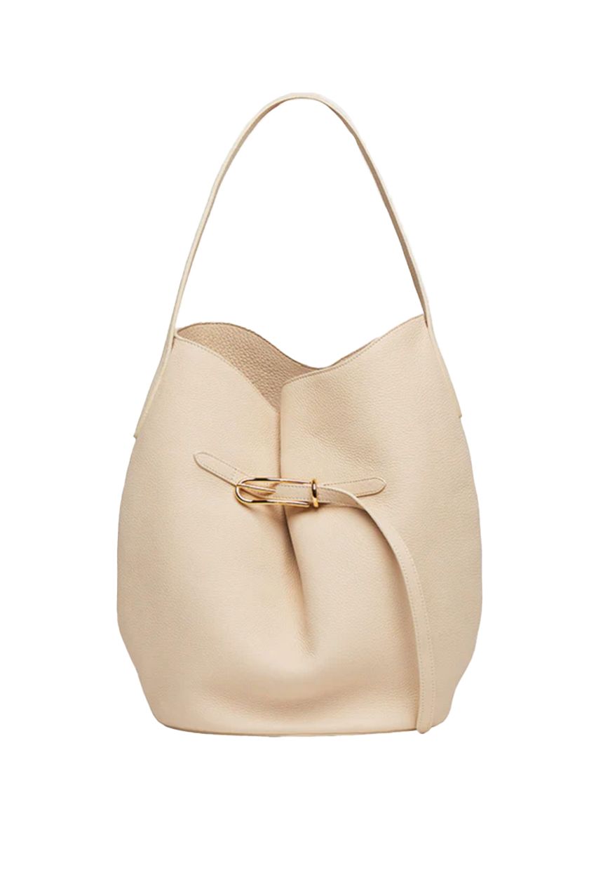 Belted Bucket Bag Large Cream