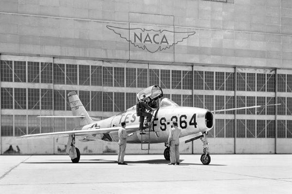 Space Photo: Republic F-84F on the at Moffett Space