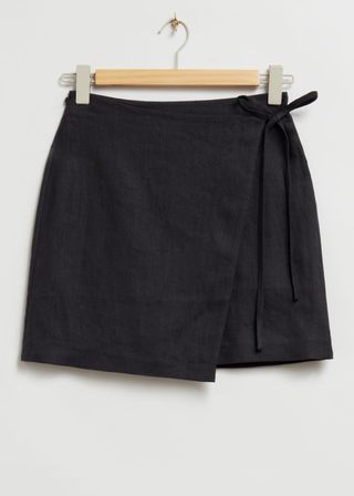 '90s Inspired Linen Wrap Skirt