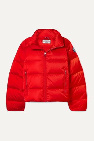 Cropped quilted shell down jacket