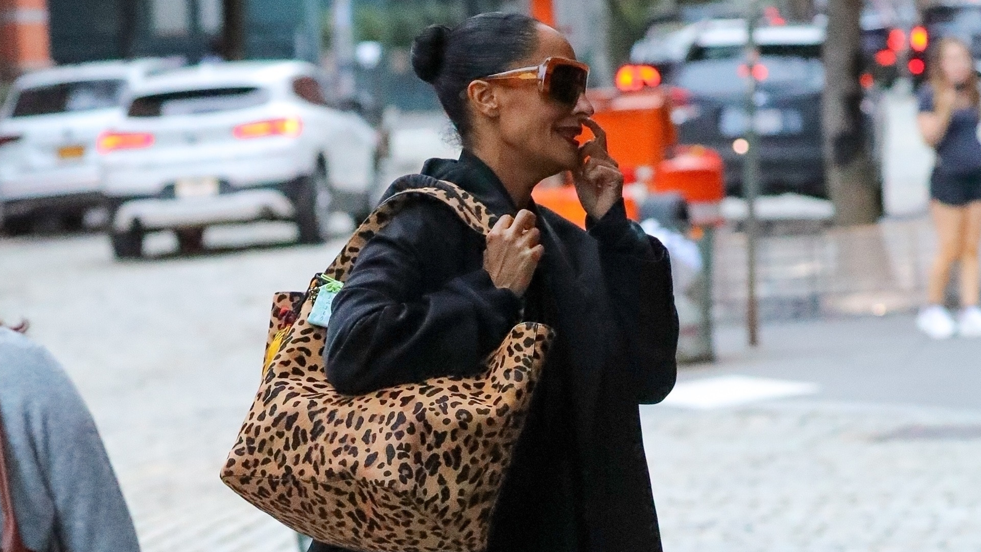 Tracee Ellis Ross was spotted in rare Asics sneakers and a leopard-print tote bag