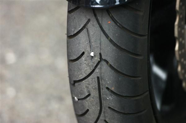 Evidence of the tacks strewn on the road by saboteurs in stage 14 at the 2012 Tour de France