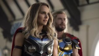 Natalie Portman and Chris Hemsworth in Thor: Love and Thunder