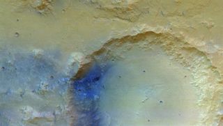The first image of the Martian surface taken by the stereo camera aboard the European Space Agency's Mars Express spacecraft.