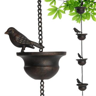 bronze look bird rain chain 