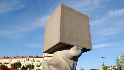 La Tete Carree sculpture by Sacha Sosno in Nice, France
