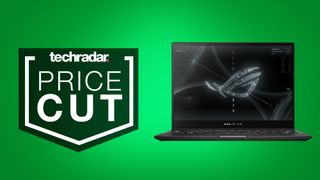 Gaming laptop deals: Asus ROG Flow X13 on green background