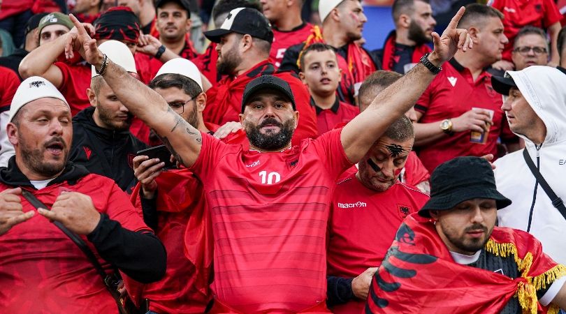 Albania fans during their team&#039;s Euro 2024 match against Italy in June 2024.