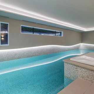 indoor swimming pool and mosaic tiles