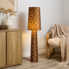 Dunelm deer print fabric lamp.