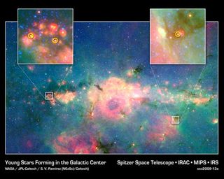 Baby Stars Found in Galactic Center