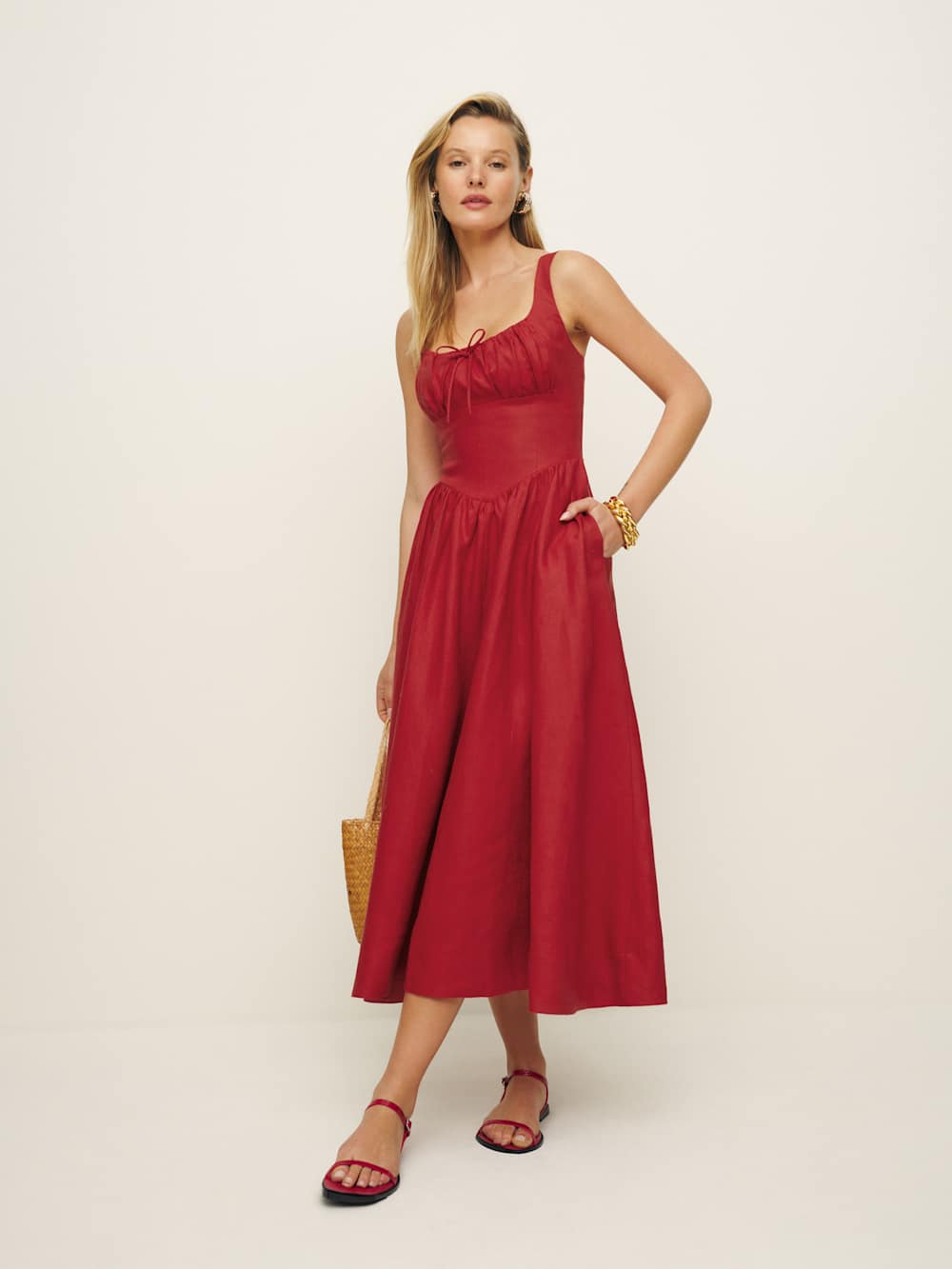 Petites Balia Linen Dress