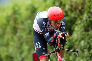 Fabio Aru (UAE Team Emirates) during the stage 16 time trial at the Giro d'Italia