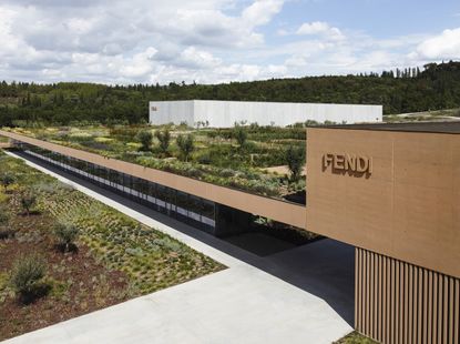 exterior side view of fendi factory