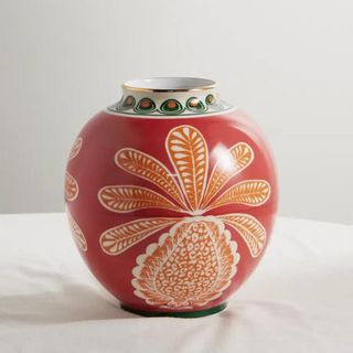 A red hand-painted vase from Net-A-Porter