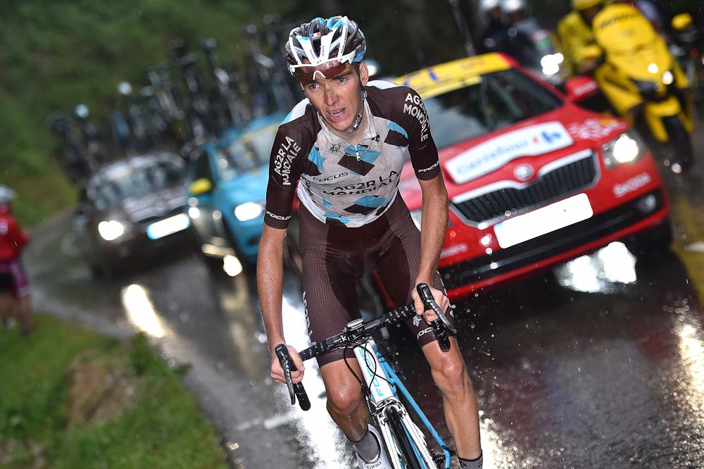 Romain Bardet climbs the final kilometres during stage 12.