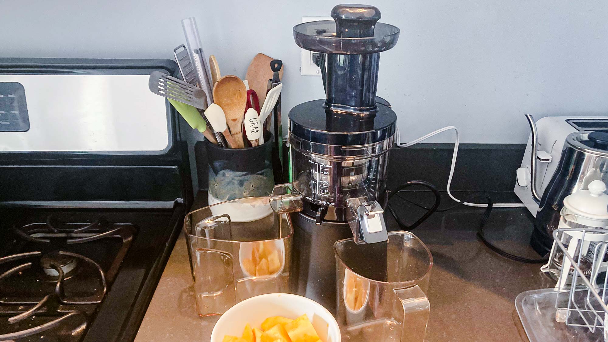 Hurom HAA Slow Juicer on kitchen counter