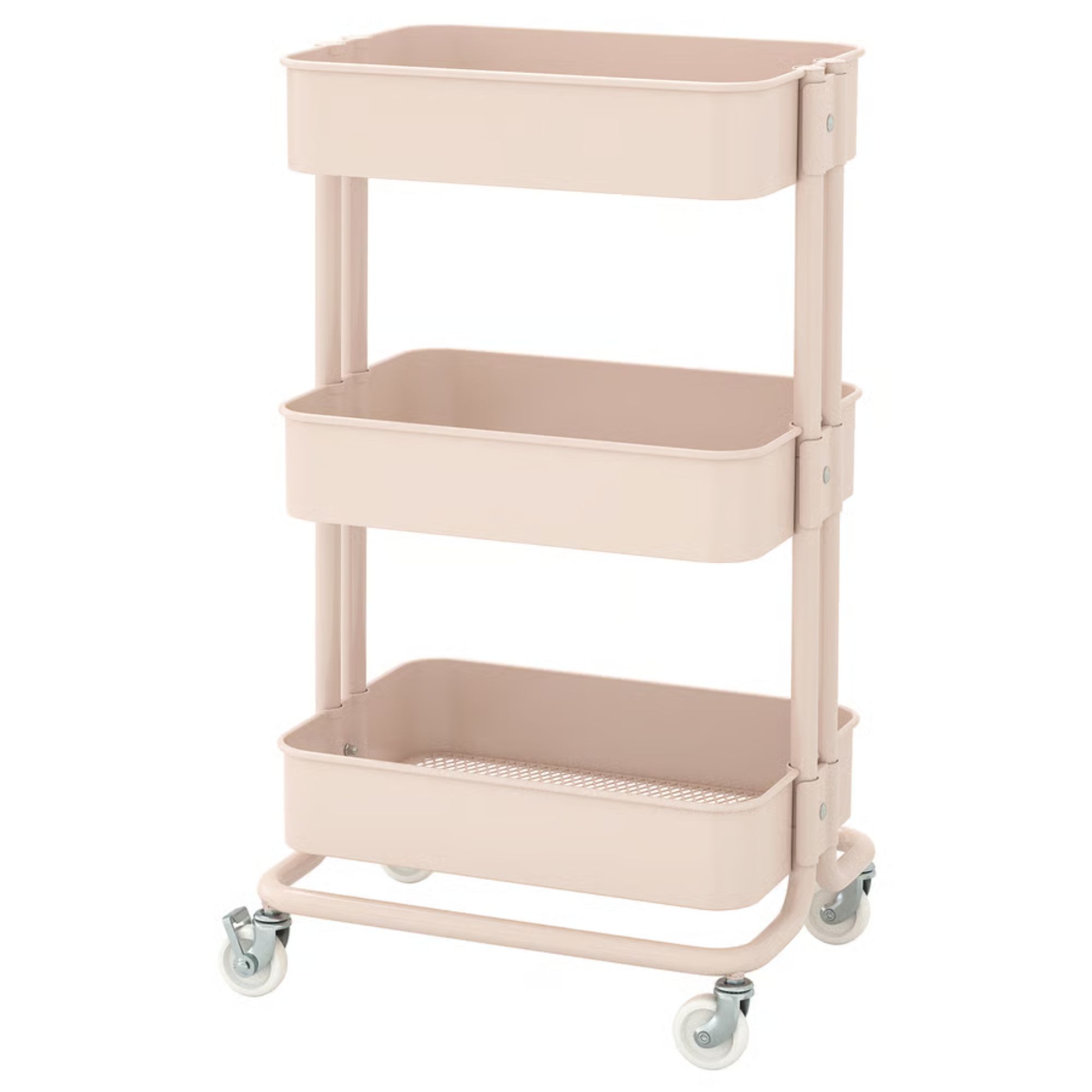 Blush pink IKEA rolling cart