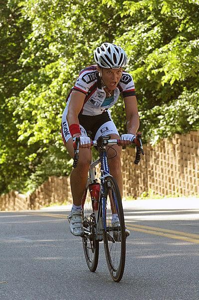 Brooke Miller (Team TIBCO) was part of the day's main break and finished on the podium.