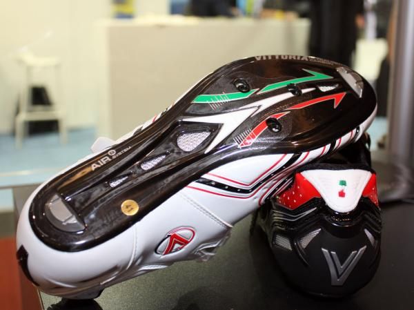 Slotted inserts in the Vittoria carbon sole provide additional cleat adjustment.