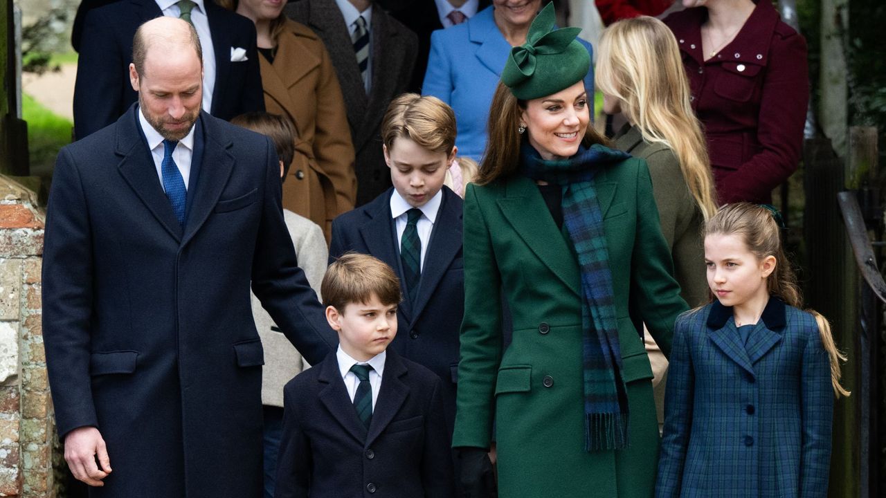 The Wales family walks to church in Sandringham on Christmas day