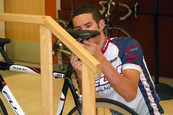 Bahamian rider Jonathan Massie dials in his saddle.