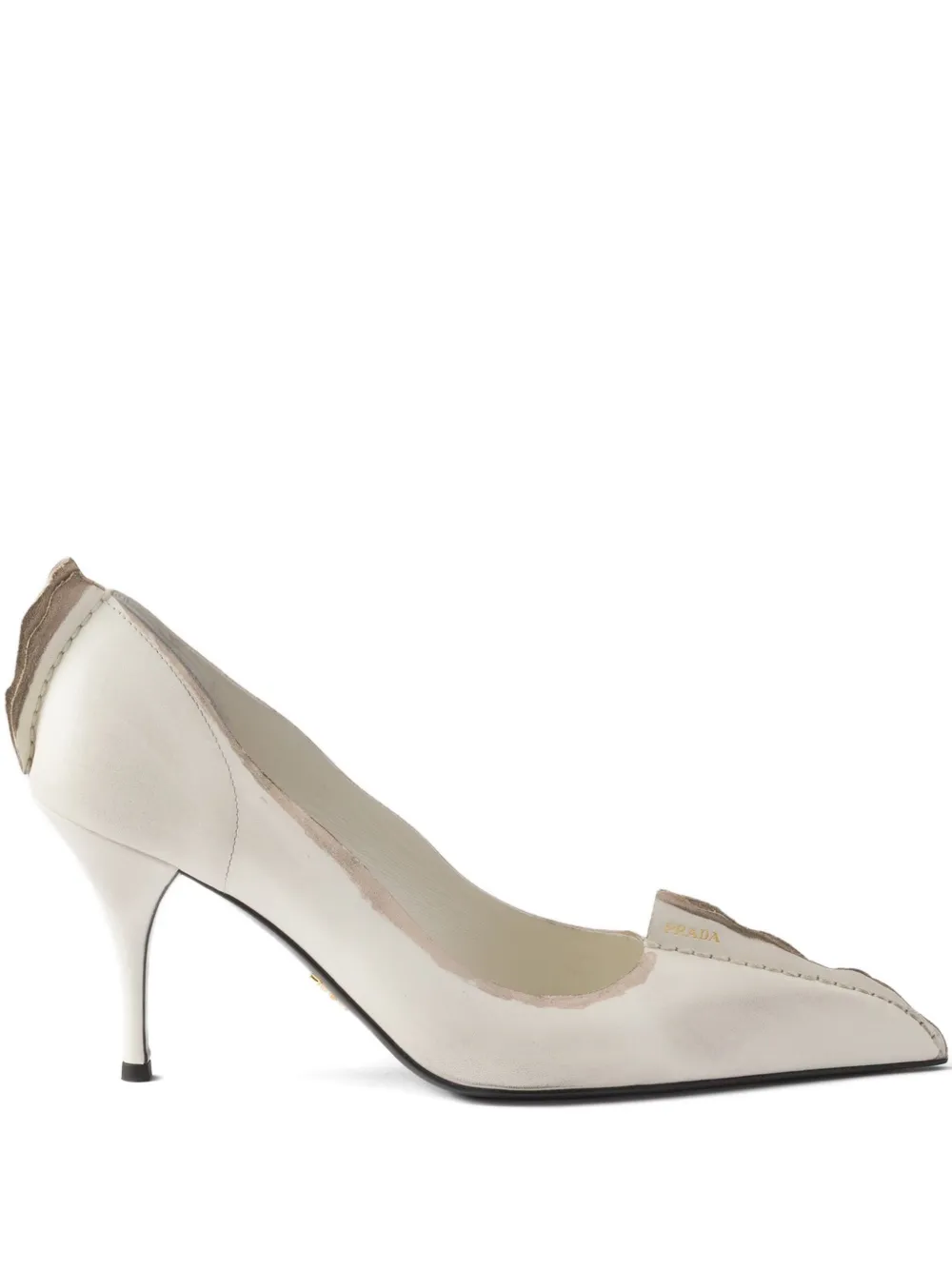Prada 85mm Antiqued Leather Pumps | 35