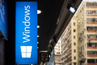 Microsoft Windows, logo seen at a store in Hong Kong