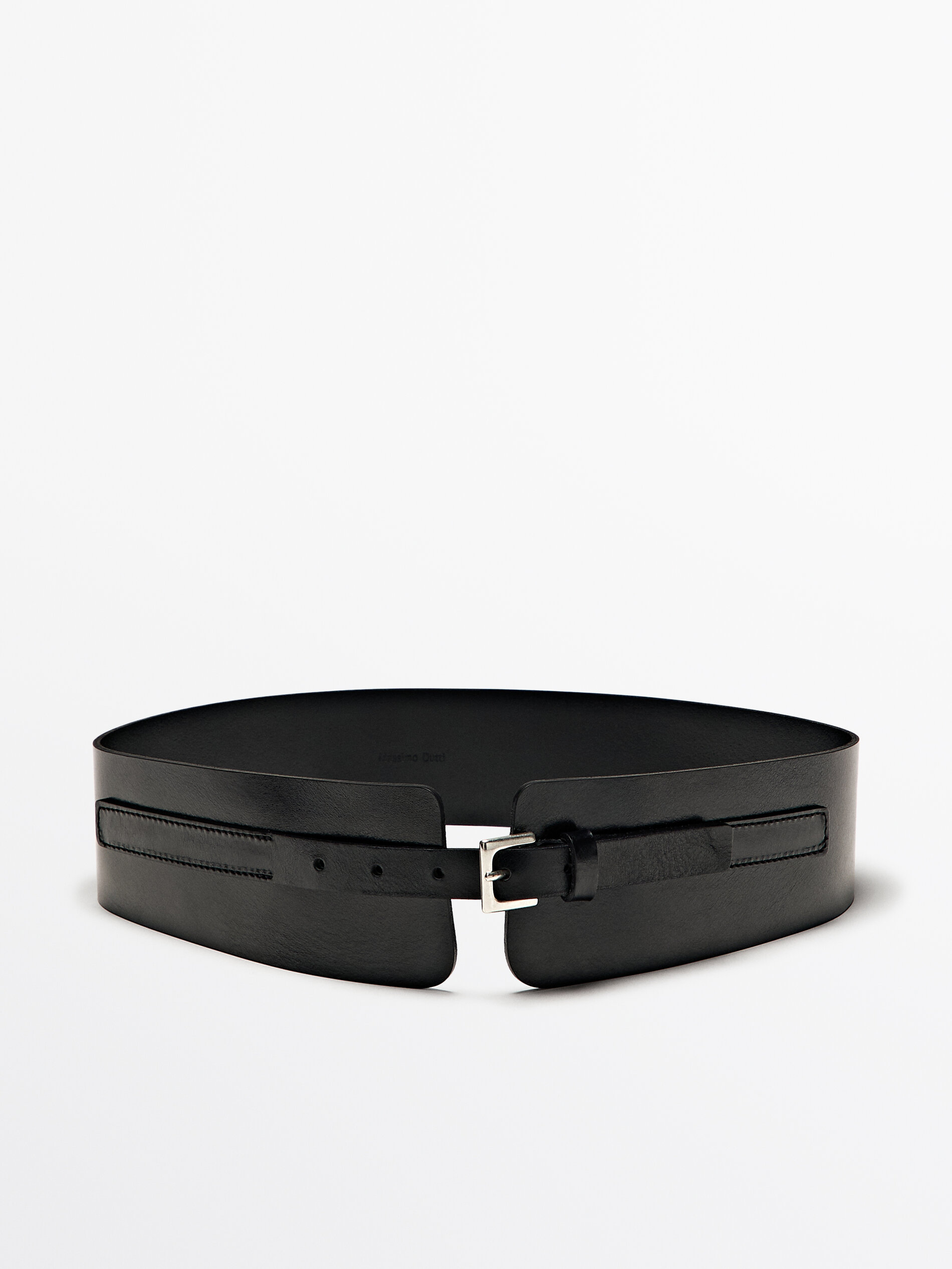 Nappa Leather Sash Belt With Square Buckle