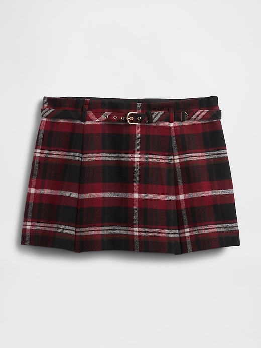 Wool-Blend Pleated Mini Skort