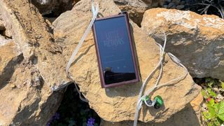 FiiO M15S on a staone with Campfire Audio Andromeda earbuds