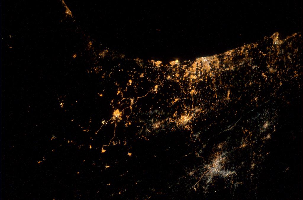 European Space Agency astronaut Alexander Gerst captured this photo of rockets and explosions in the Gaza Strip and Israel on July 23, 2014. The image was the &quot;astronaut&#039;s saddest photo&quot; yet from space.