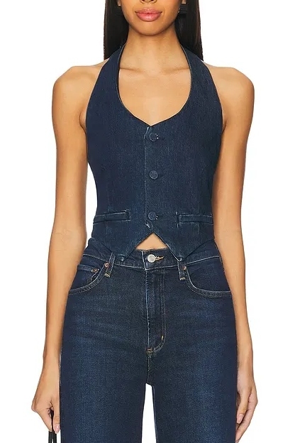 Denim Halter Vest