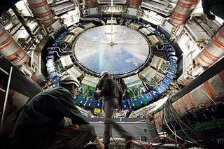 The ATLAS experiment at the Large Hadron Collider. Physicists with the ATLAS and CMS collaborations at CERN have, six years after discovering the Higgs boson particle, observed the Higgs boson decaying into bottom quarks.
