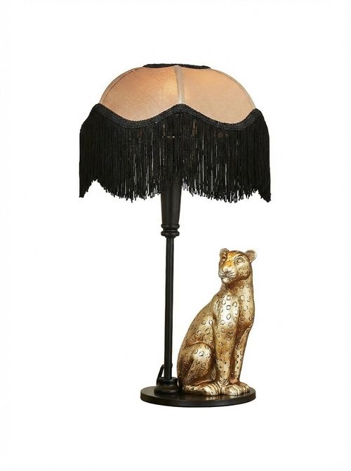 Kindra Fringed Leopard Table Lamp