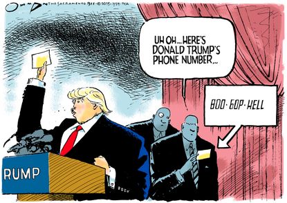 Political cartoon U.S. Donald Trump Lindsey Graham