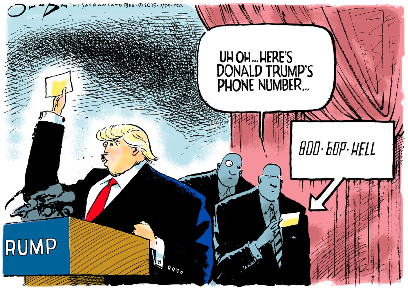 Political cartoon U.S. Donald Trump Lindsey Graham