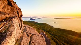 The Precipice Trail in Acadia with views of the Atlantic