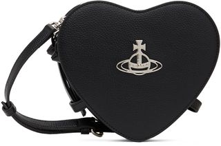 Black shoulder bag “Louise” with heart motif